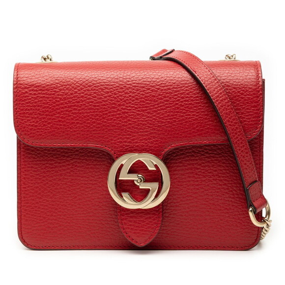 Gucci Handbags - GUCCI Authentic Red Leather Shoulder Bag